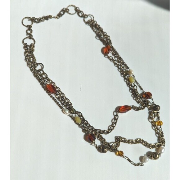 Lia Sophia Multi Strand Beaded Necklace Womens 32" - Picture 1 of 5